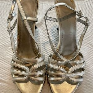 Nine West - strappy silver heeled sandal